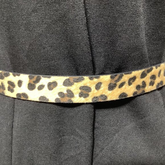 LEOPARD PRINT STYLISH COWHIDE BELT GOLD BUCKLE- WAIST 39.5 INCHES - Picture 3 of 6